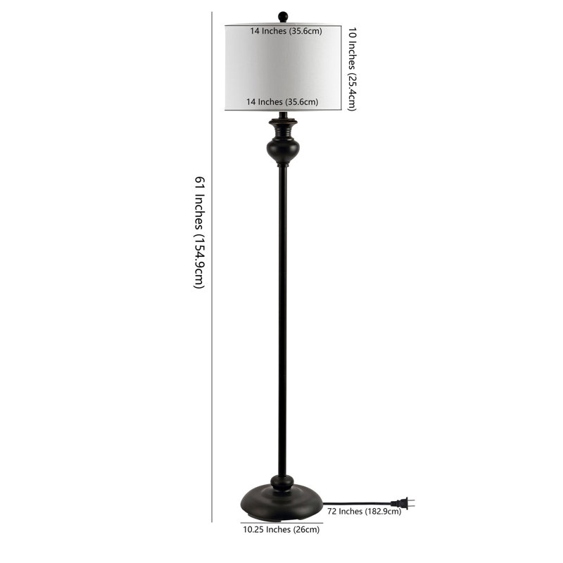 Lampe sur pied 61 po Weiler, Noir, noir, noir, noir