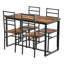 Ensemble 5 pièces de mobilier de salle à manger moderne en métal et bois pour 4 personnes, chaises de table de salle à manger