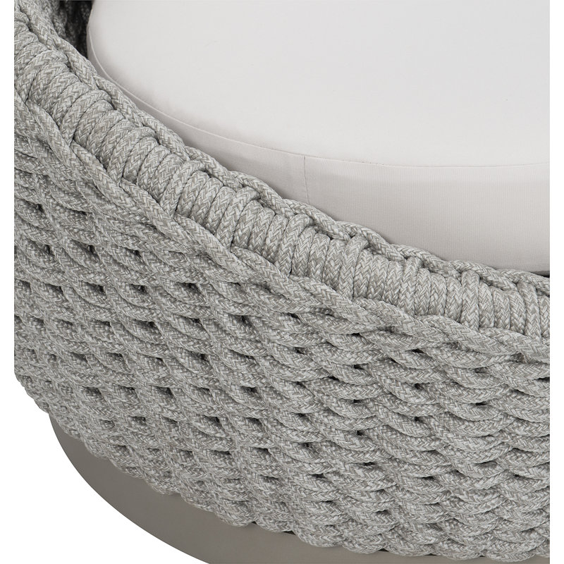 Savaii Outdoor Swivel Papasan Chair, White Linen 6016-000