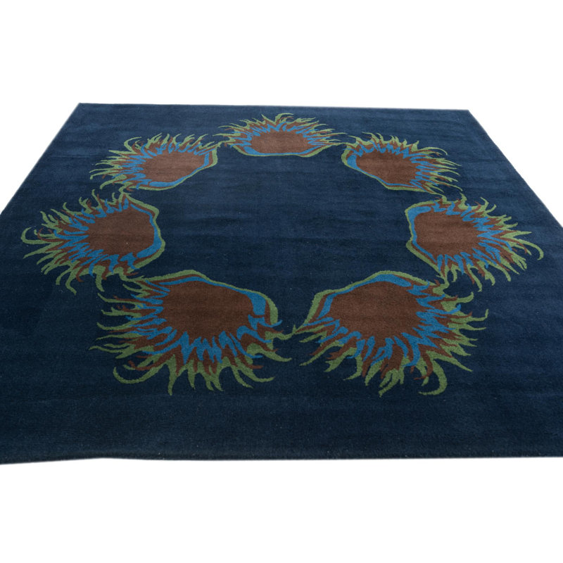 Tapis carré bleu marine Johansson