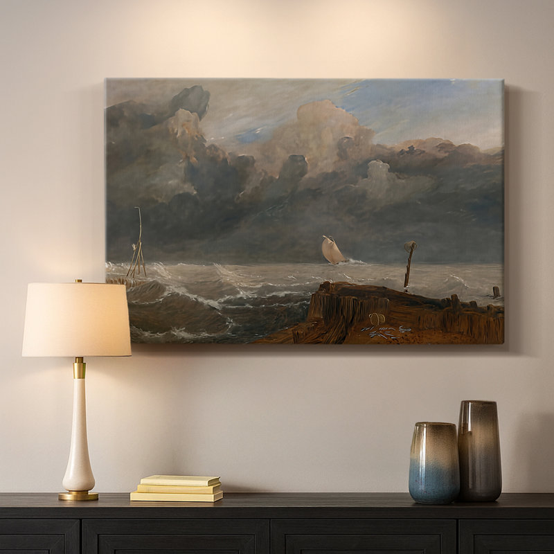 Port Ruysdael-J.M.W. Turner - Toile tendue avec châssis-1827, 18 x 27