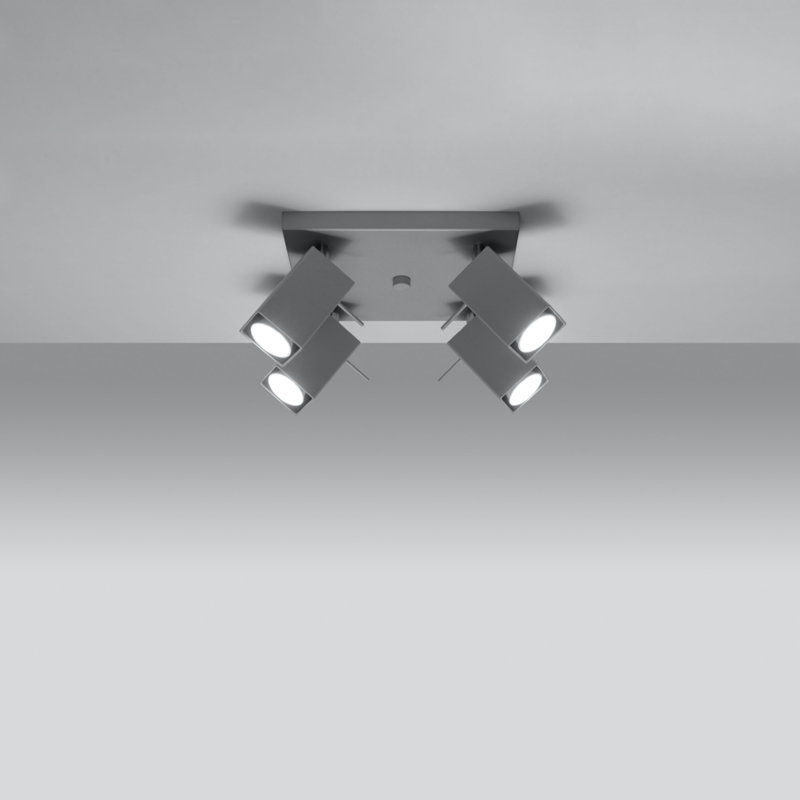 Merida Steel Spotlight, Gray, 25x25x16 cm, 4 Lights
