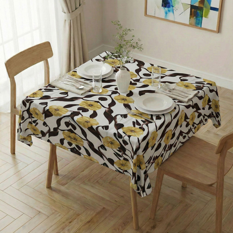 Nappe élégante (55 x 55 pouces), 65% coton / 35% polyester, facile à nettoyer, lavable à la machine à 86 ° F, va au sèche-linge, repassable | Parfait pour la table à manger et les occasions spéciales, design durable et élégant