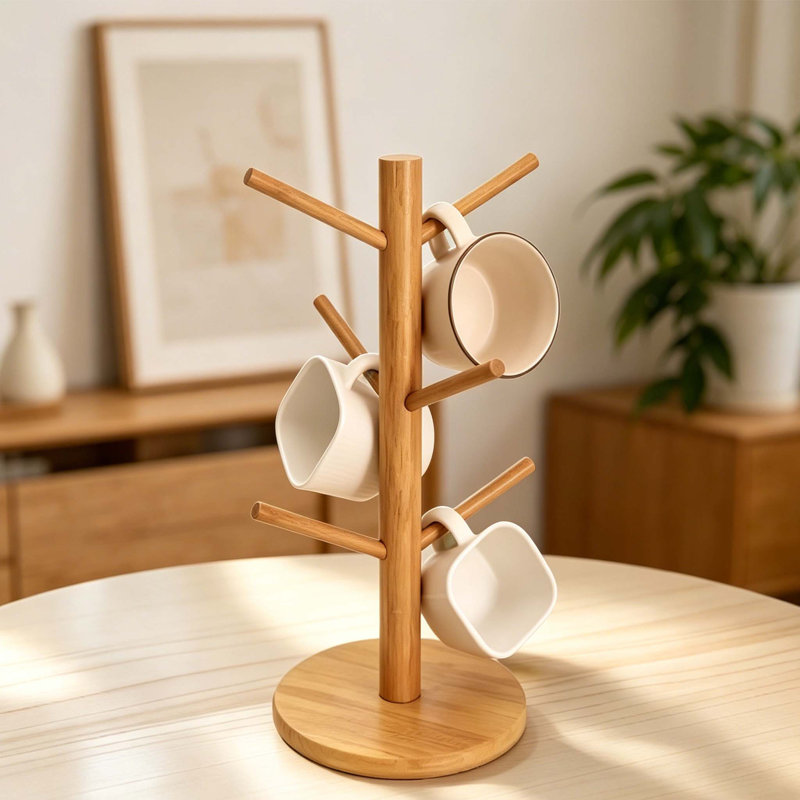 Arbre à 6 crochets, porte-gobelet en bois moderne ou porte-décorations