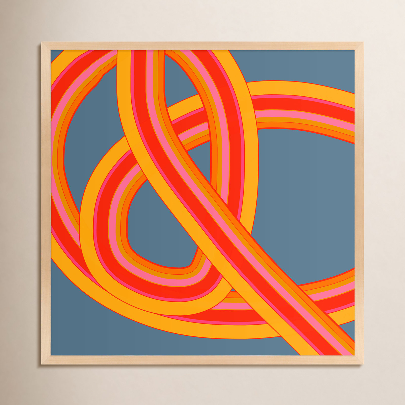 Twist Series I "Hawaiian Twist" Print, 30" H x 30" W x 1.25" D, Brown
