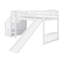 Space Efficient Pine Wood Frame Stairway Loft Bed With  Slide, Guardrails,Convertible Ladder-1485007213