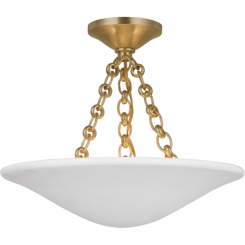 Aerin Mollino 16" Semi Flush Mount, Antique Brass