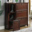 Banc de rangement pour chaussures en bois massif brun noisette-1437407823
