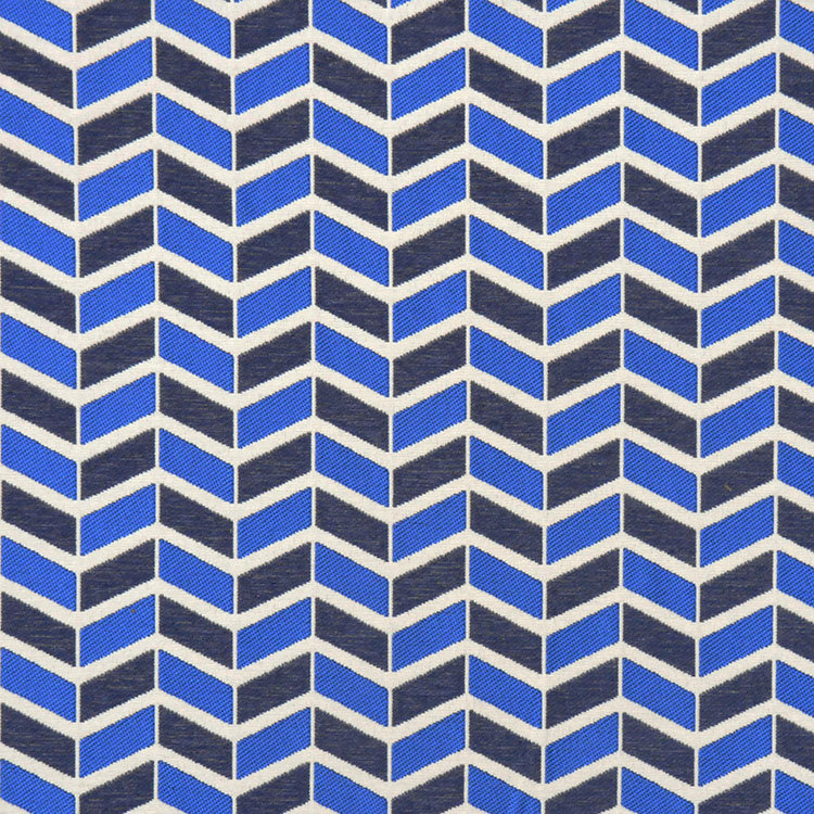 Tissu à chevrons avec ruban bleu, Encre bleue