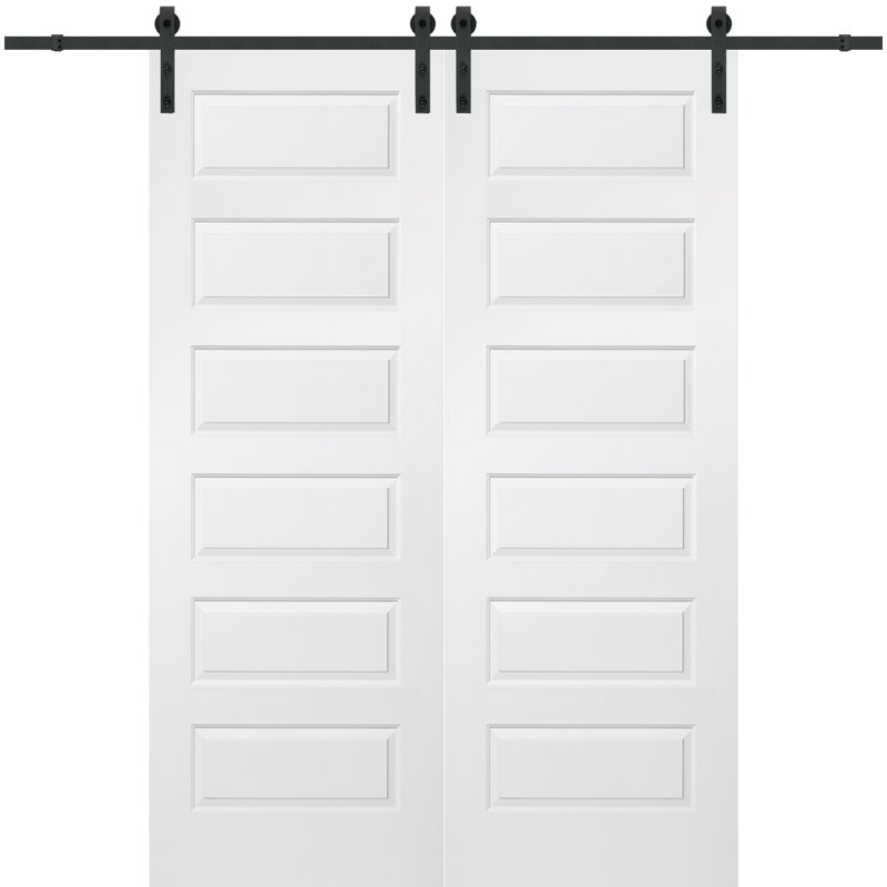 Porte de grange Rockport, 60 po, Noir mat