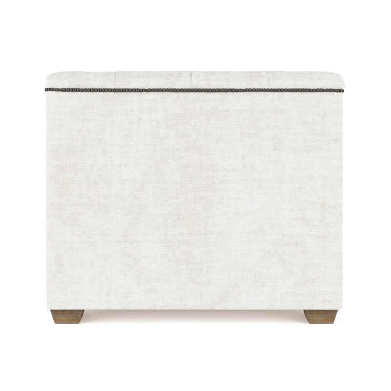Hudson Tufted Armchair, Crushed Velvet Alabaster, Weathered