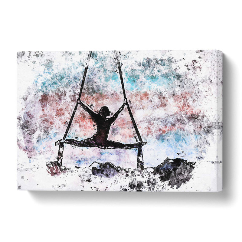 Aerialist Gymnastics At Sunset In Abstract - Wrapped Canvas Painting, 50 cm H x 76 cm W