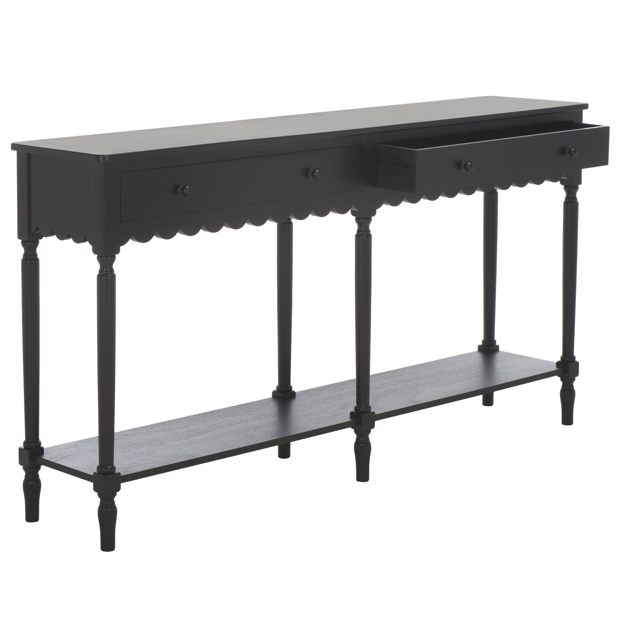 Branden 2-Drawer Console Table, Matte Black