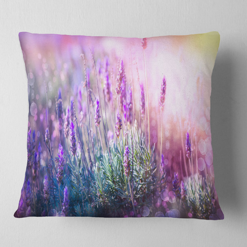 Growing and Blooming Lavender - Floral Printed Pillow, 16" x 16", Throw Pillow