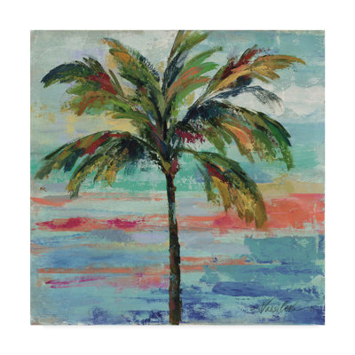 Art mural sur toile tendue - «California Palm Ii» de Silvia Vassileva pour décoration de salon, de chambre à coucher ou de bureau - 14 x 14