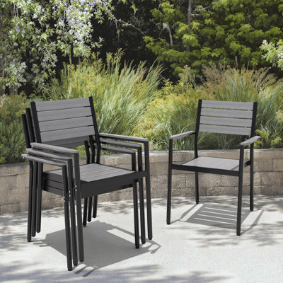 Chaise de salle à manger d'extérieur empilable A aluminium
