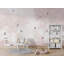 Murale de chambre de bébé rose forêt brumeuse | Papillon peler et coller Papier peint | Décoration murale amovible pour filles-128556302-128556300
