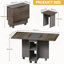 Ensemble de table de salle à manger extensible 5 pièces avec 4 chaises pour 4 personnes, ensemble de table de salle à manger en bois à abattant de 55 po avec rangement et 6 roulettes-128837410