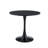 Modern 3-Piece Round Dining Set, Black Pedestal Table & Tufted Chairs-1734596103