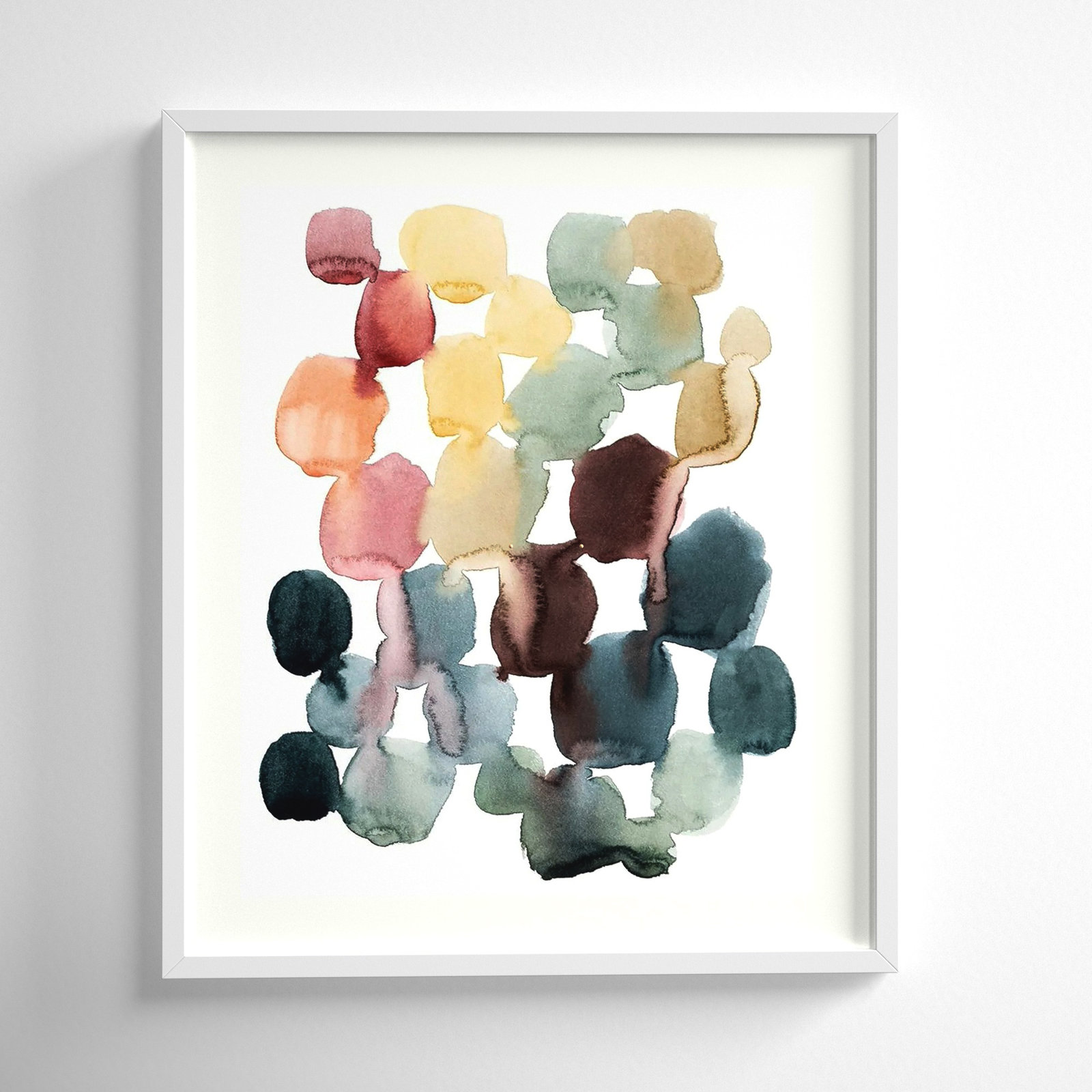Desert Stones II by Grace Popp, White Framed Paper, 20" H x 17" W