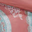 Grand édredon et drap médaillon corail - Motif bohémien pleine grandeur avec draps