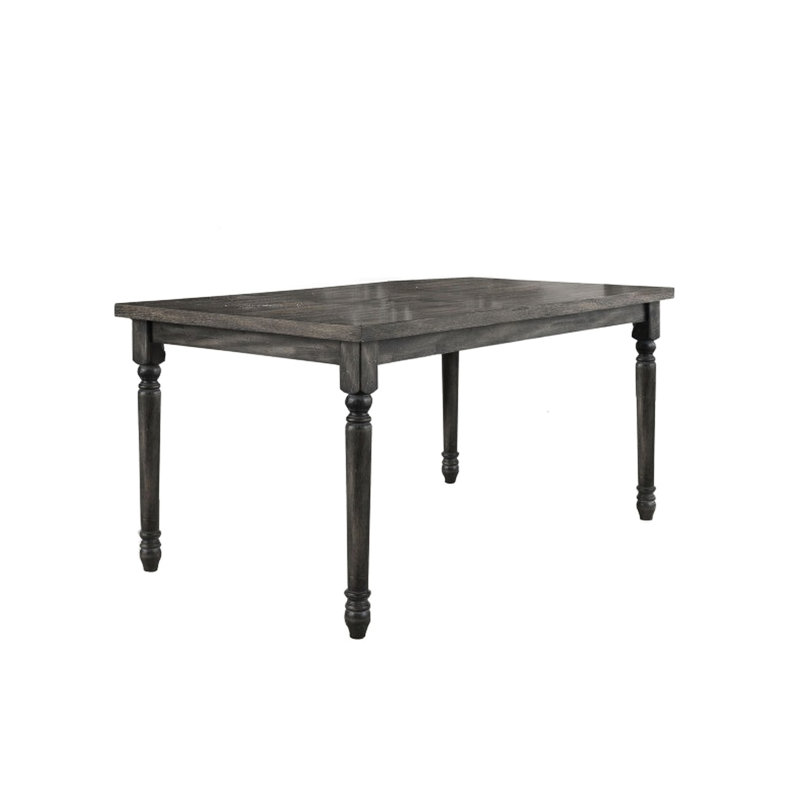 Table de salle à manger rectangulaire rustique et transitionnelle de 59 pouces, bois gris patiné, sièges 6, conception à quatre pieds, table d'assemblage requise avec finition, style, nécessaire