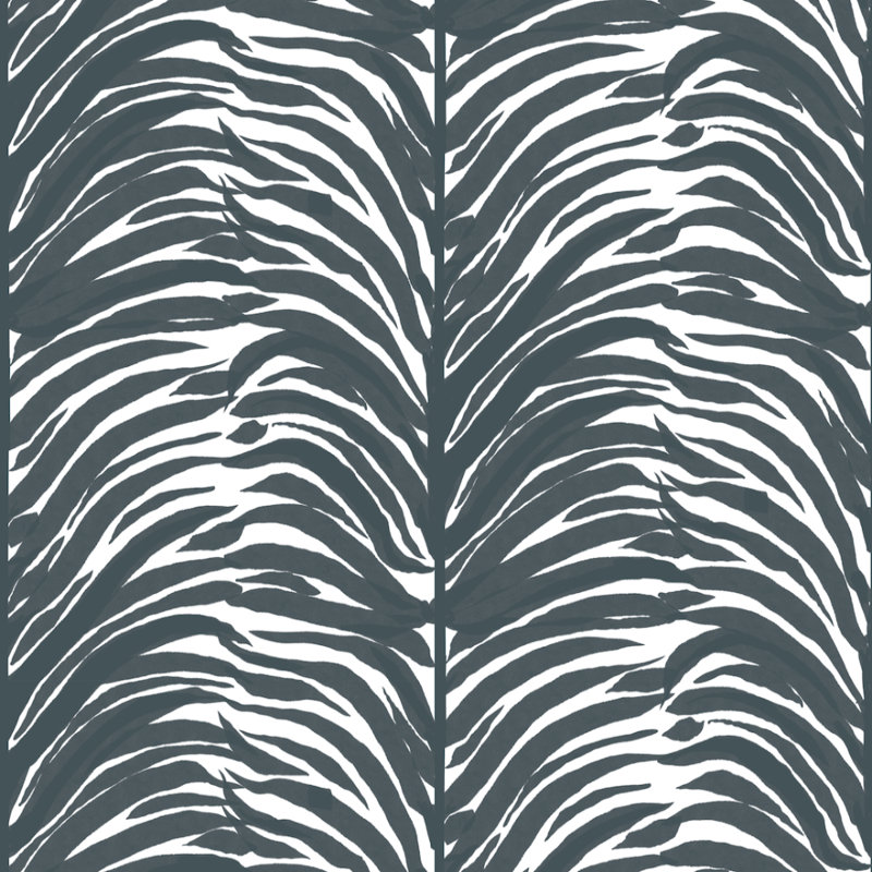 Deco Fern 10' L x 24" W Peel and Stick Wallpaper Roll, Indigo, Vinyl, Self-adhesive
