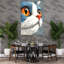 Art mural contemporain chat curieux-129148783