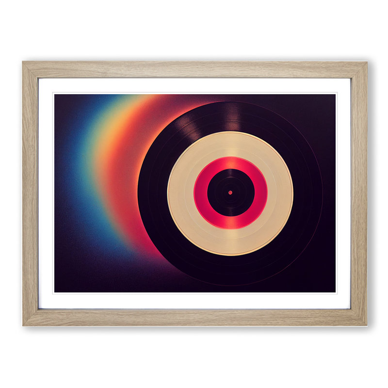 Special Vinyl Record - Single Picture Frame Print, 46cm H x 64cm W, Oak Frame