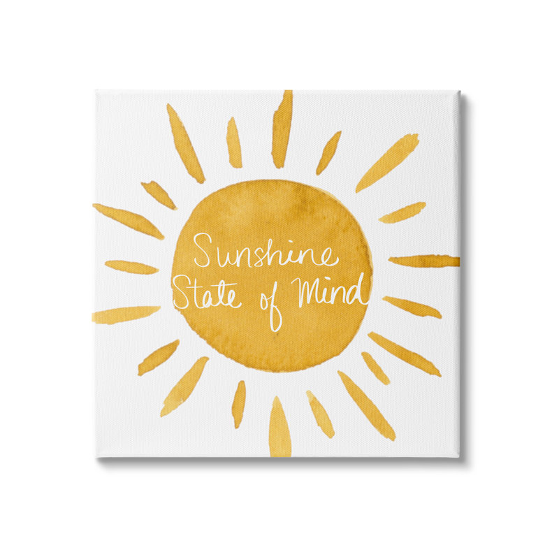 «Sunshine State of Mind Expression Big Bold Sun» par Lucille Price - Peinture, H 17 po x l 17 po x P 1,5 po, Toile tendue