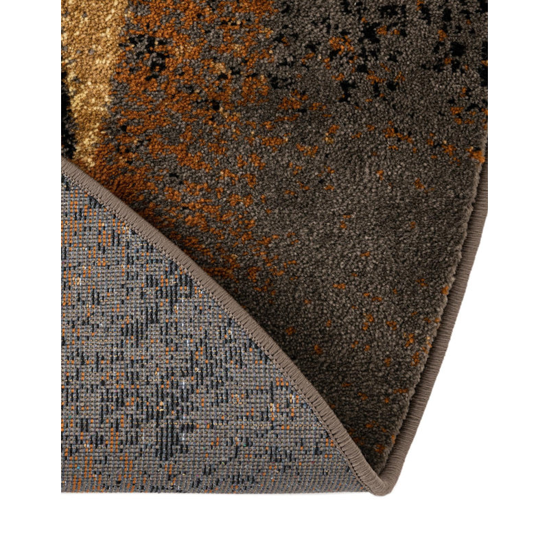 Apex Abstract Beige/Brown Area Rug, Oval 3'1" x 5'3"