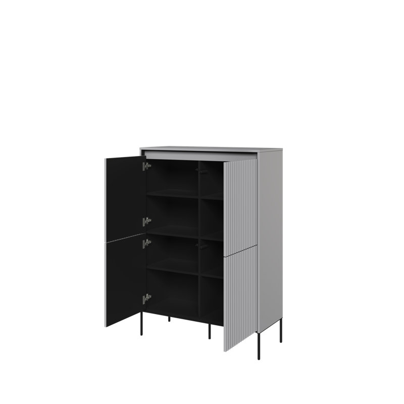 Alsha 98cm Sideboard, Light Grey/Black