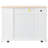 Fluted Kitchen Island With Trash Can Storage Cabinet, Power Outlet, Internal Storage Rack, Rolling Kitchen Islands On 5 Wheels With 3 Drawer, 3 Open Side Racks For 10 Gallon Garbage Bin-810696326