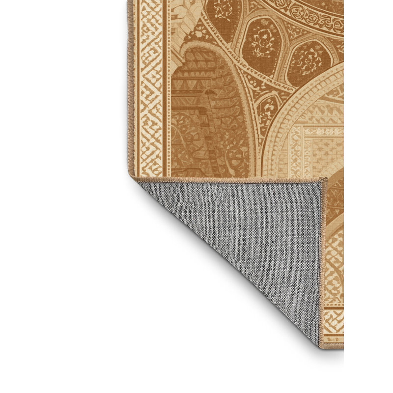 Machine Washable Zack Traditional Oriental Rug in Brown – LightBrown Binding, 4x6