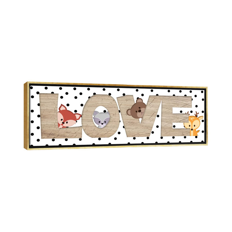 Art love, H 16 po x l 48 po x 1,5 po, Toile encadrée d'or