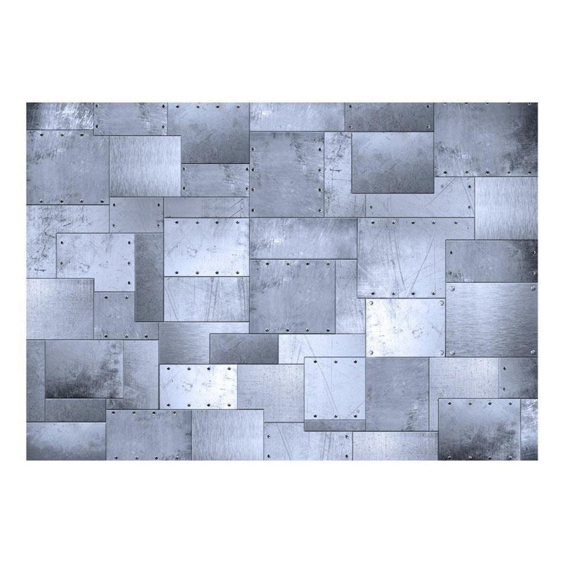 Plaque murale en métal, Argent, L 96 po x l 137 po