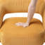 Luxueux fauteuil d'appoint pivotant en velours côtelé jaune moelleux, siège en bois massif, meubles de maison élégants, 1 pièce-330489356