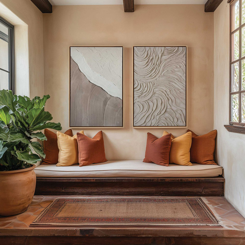 Wave Formations Duo II Set of 2 Canvas Prints in a White Frame, 30" x 20", 19" H x 26" W x 1.75"D
