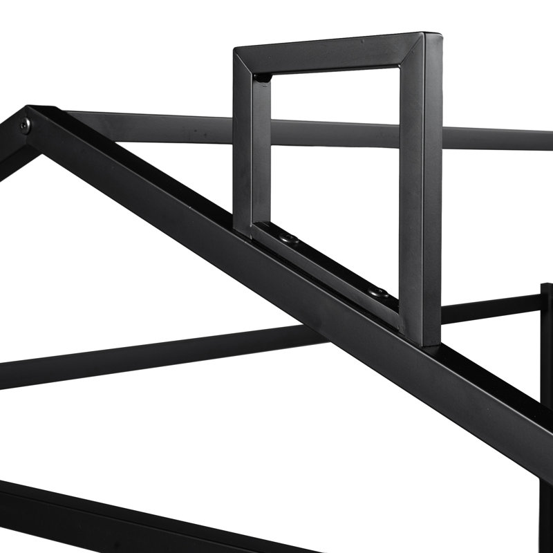 Queen Metal House Bed With Safe Slats