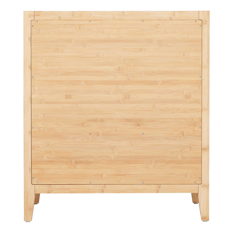 Burfield 30" White Bamboo Single Bathroom Vanity with Quartz Top