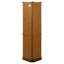Vitrine de coin éclairée à 6 tablettes avec tablettes réglables en verre trempé et dossier en miroir, chêne (ampoule E26 non incluse)-639601864-639601869