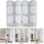 Room Divider with Shelves, 5.75ft Tall Folding Wood Carved Screen with Double Hinges for Home Office Bedroom Hotel Decoration