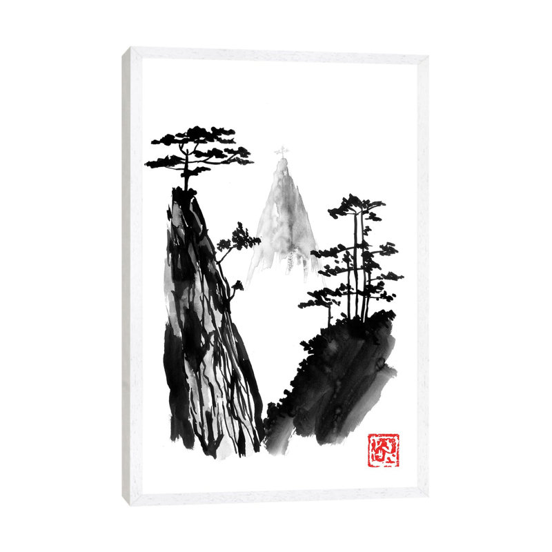 Holy Mountain 1 Piece Painting on Canvas, 101.6 cm H x 66.04 cm W, White Framed