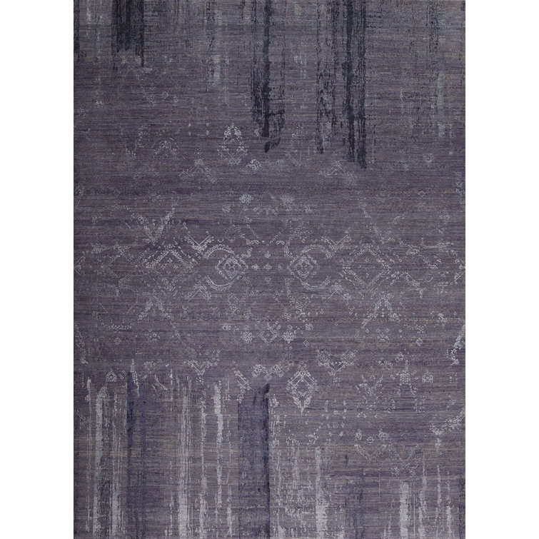 Avant-Garde Hand Knotted Area Rug in Purple