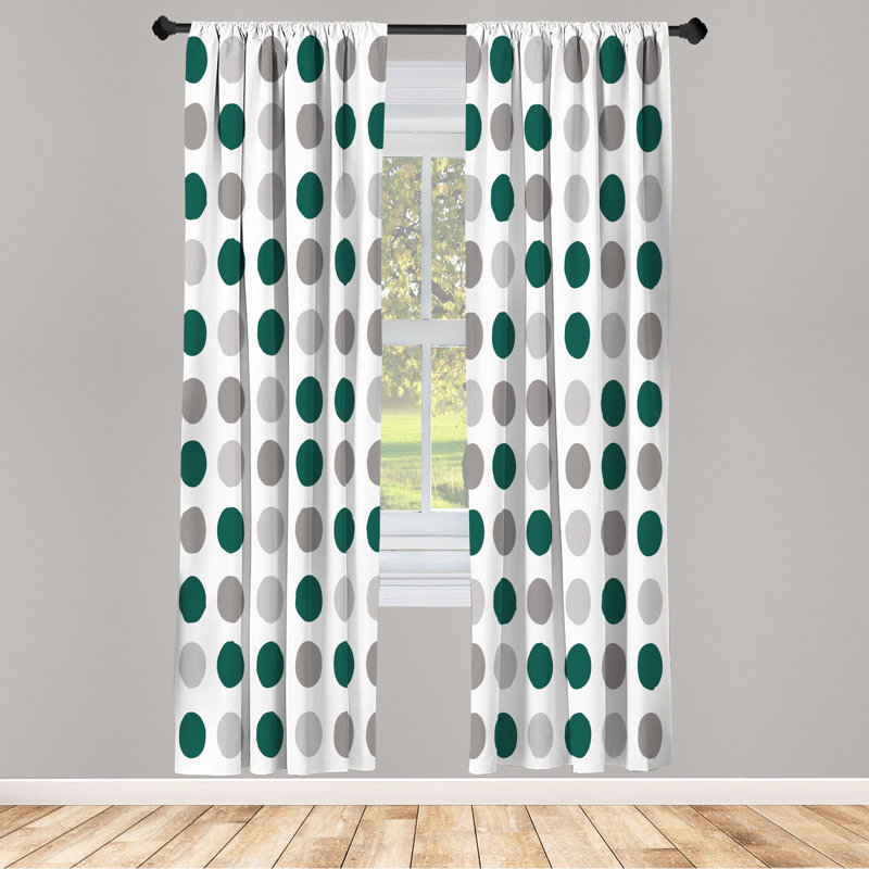 Microfiber Semi Sheer Curtain Pair, Forest Green, 28" W x 63" L