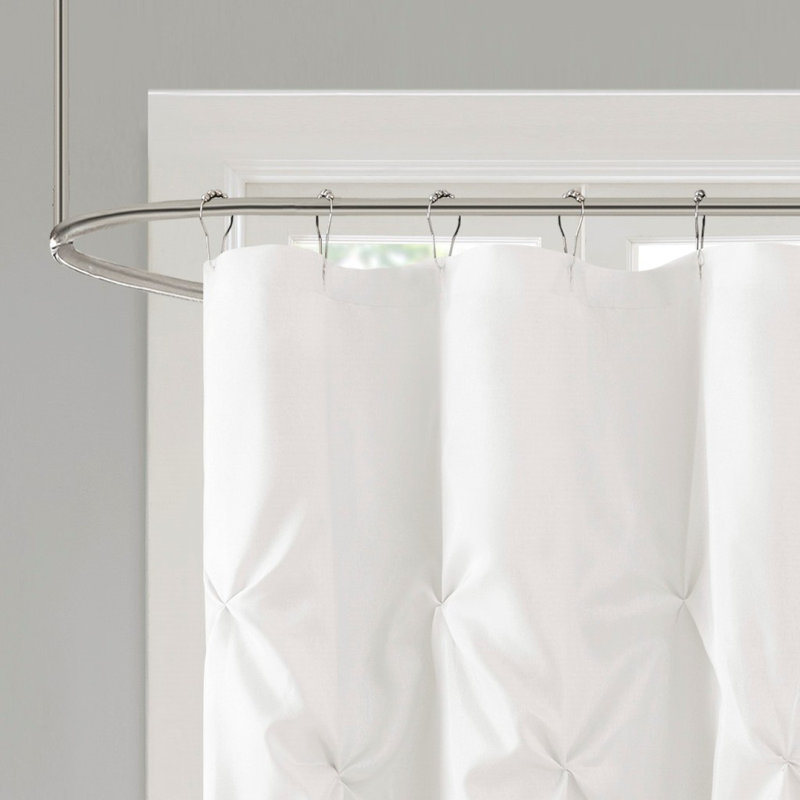 Rideau de douche, rideau de douche, rideau de douche blanc, rideau de douche semi-diaphane capitonné, Blanc