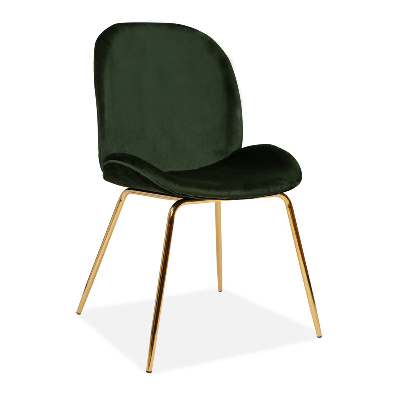 Wintershoven 121.9cm H Velvet Upholstered Side Chair, Green