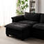 En forme de L avec chenille douce, confortable pour se détendre dans le salon, tissu en chenille de luxe à trois places avec structure en bois massif et en contreplaqué, noir