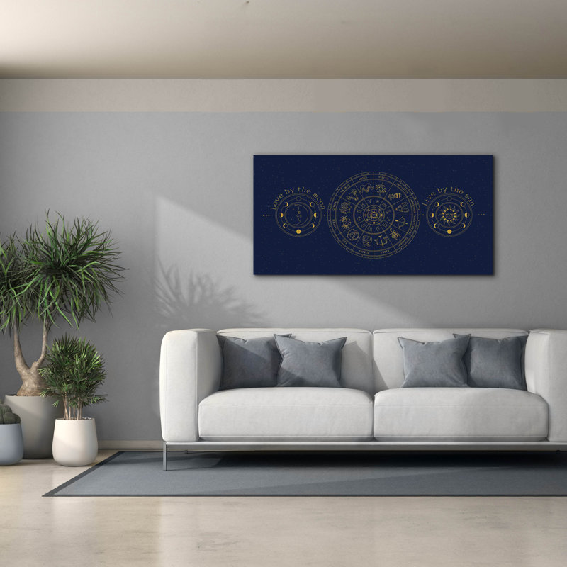  «Celestial Gold G» par Jean Plout, art mural sur toile, 60 po x 30 po