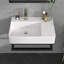 Lavabo de salle de bain mural rectangulaire en céramique avec un trou de robinet et une base de support pour salle de bain à fixation murale L 23 po x l 16 po Mocoloo-125360023-125360018